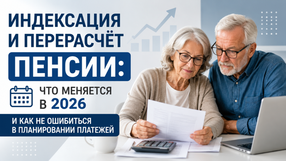 Индексация и перерасчёт пенсии в 2026: в чём разница и как планировать платежи
